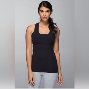 Lululemon scoop neck black tank size 10